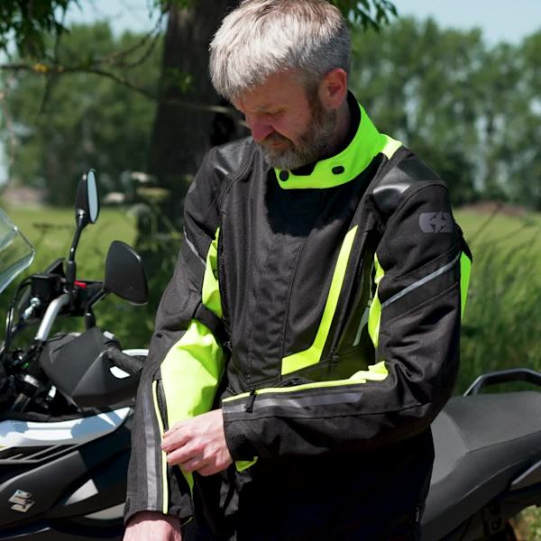 Oxford Montreal 4.0 Textile Jacket - Black / Fluo - FREE UK DELIVERY